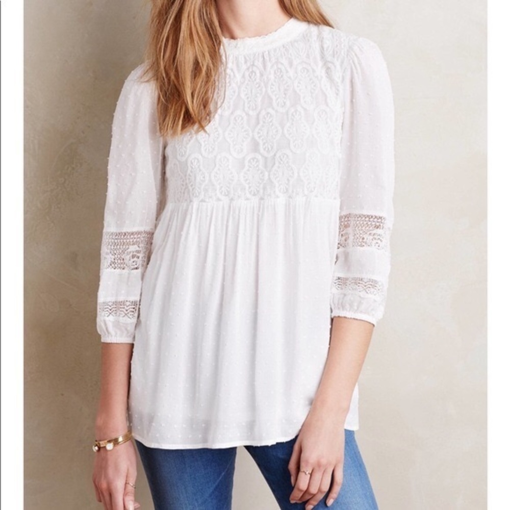 Anthropologie One September Meds Lace Blouse Tunic